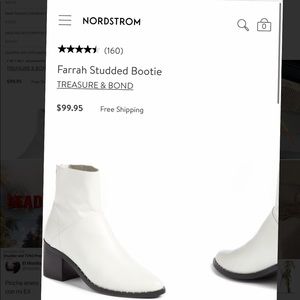 White leather ankle boots